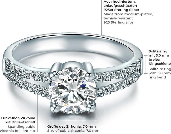 Actual product image Trilani Ladies sterling silver cubic zirconia silver - 4204 (50, 925 Silver)