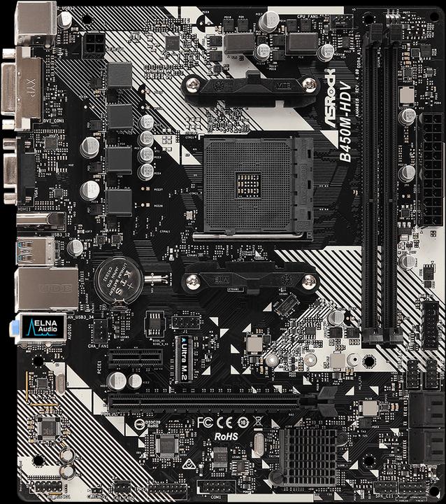 Productafbeelding AsRock B450M-HDV R4.0 B450 (AM4, AMD B450, mATX)