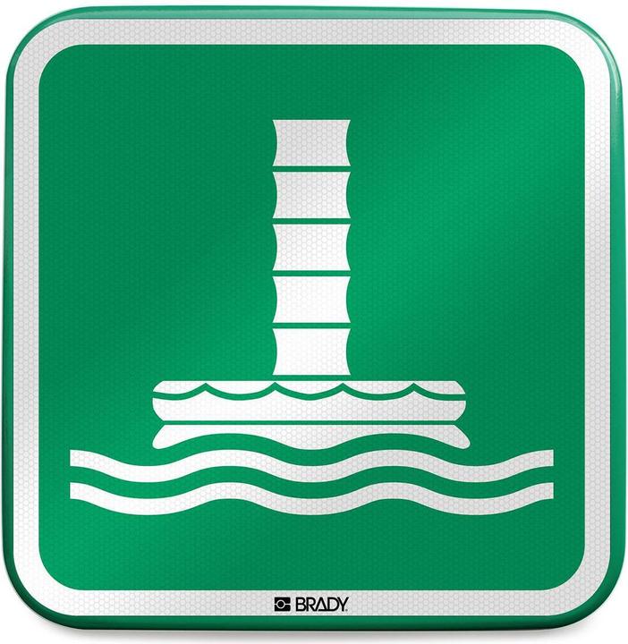 Immagine prodotto Brady E/E055//RFLBD-400X400-1, scudo di sicurezza ISO - Tubo di evacuazione per uso marino, alluminio