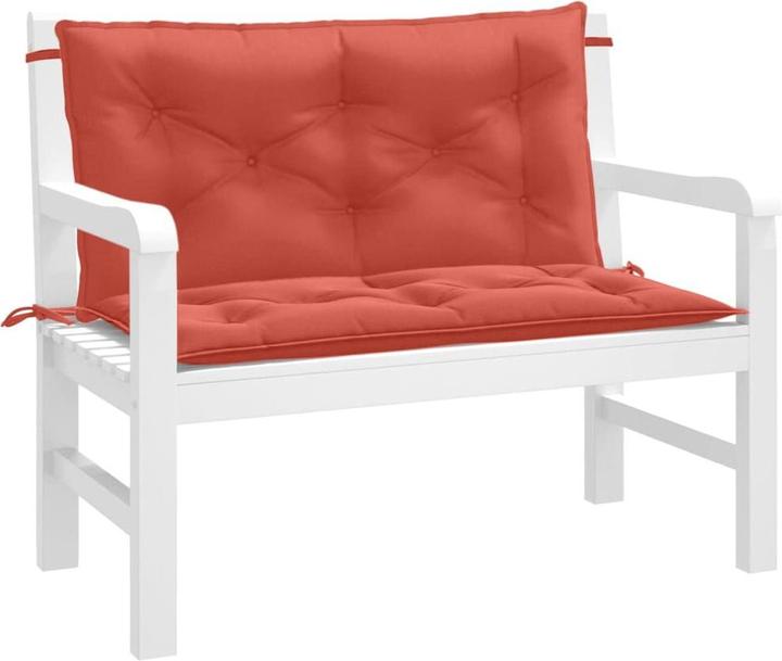 Actual product image VidaXL Garden bench cushions 2 pcs. fabric (100 x 50 x 7 cm)