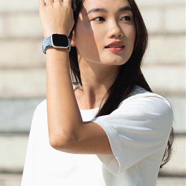 Produktbild Uniq pasek Aspen Apple Watch 40/38/41mm Series 1/2/3/4/5/6/7/8/SE/SE2 Braided DE modry/cerulean blue