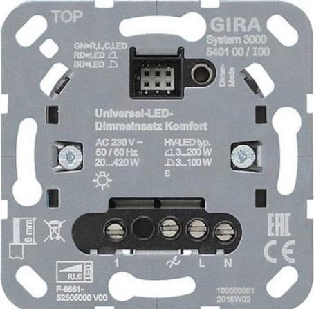 Actual product image Gira System 3000 Universal LED 540100 Comfort dimming insert