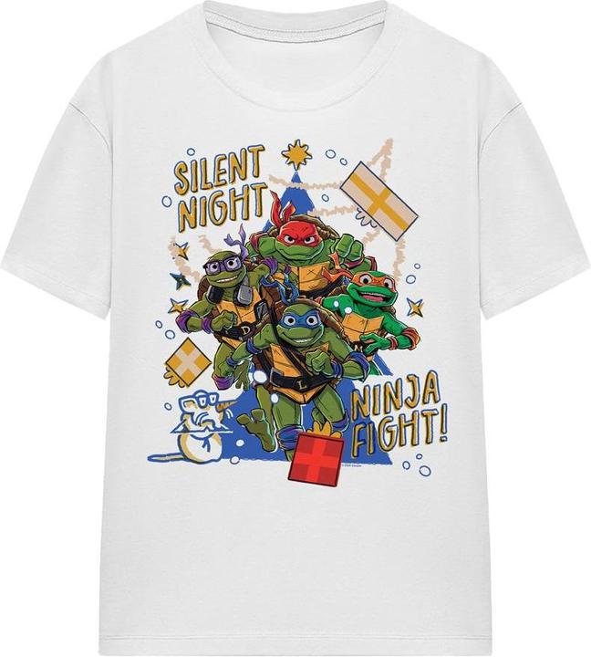 Actual product image Teenage Mutant NT Unisex Adult Silent Night Ninja Fight Christmas T-Shirt (M)