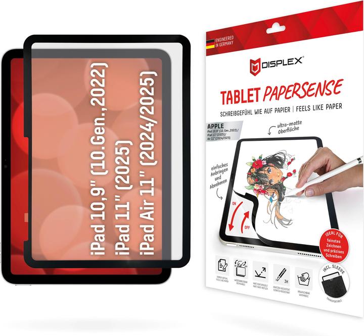 Actual product image Displex Tablet Papersense, iPad Paper Feeling Schutzfolie (1 Piece, iPad 2022 (10th Gen), iPad Air 11 2024 (M2))