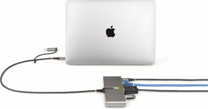 Image du produit StarTech com 5G2A1SGBB-USB-C-HUB, Avec fil, USB 3.2 Gen 1 (3.1 Gen 1) Type-C, 100 W, 10,100,1000,200 (USB-C, 2 Ports)