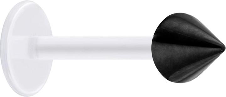 Star Piercing Micro Labret transparent mit Cone schwarz (ohne Messing, Chirurgenstahl 316L, Bioflex)