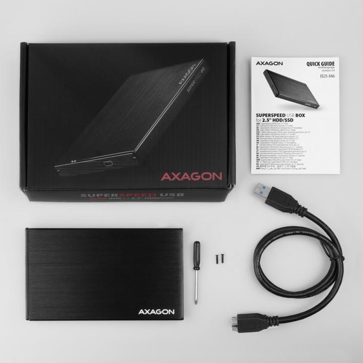 Produktbild Axagon EE25-XA6 Externes Aluminiumgehäuse, USB 3.2 GEN 1 SATA 6G 2,5" (2.5")