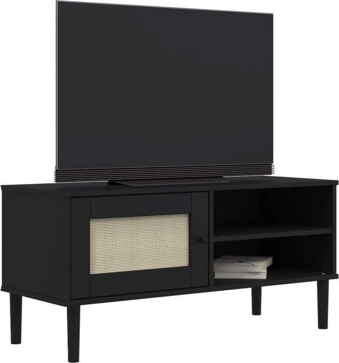 Produktbild VidaXL TV-Schrank SENJA Rattan-Optik Schwarz 106x40x49 cm