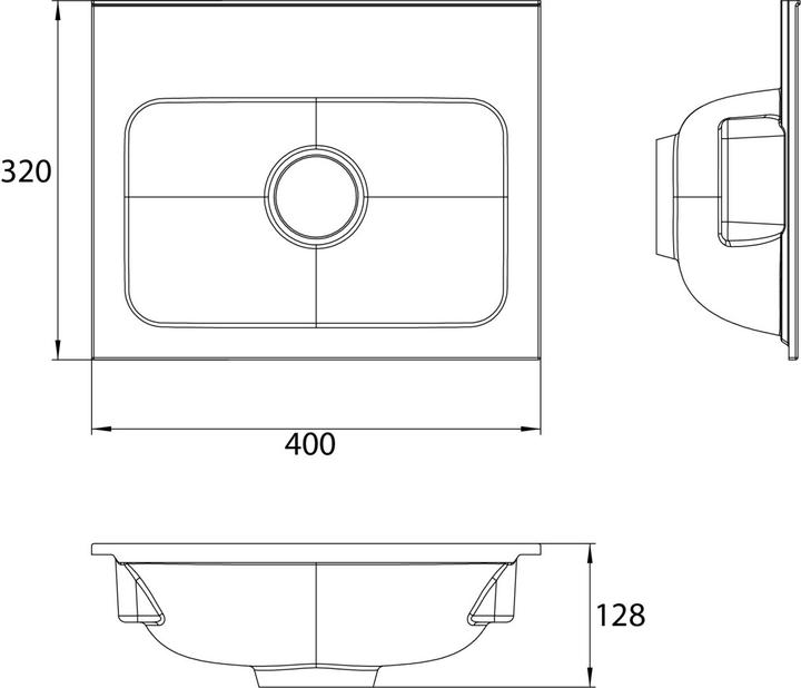 Image du produit Emco Evo 400 lavabo, 400x320mm, sans trop-plein, pour meuble bas Evo 400, 95771144 (320 mm, 400 mm)