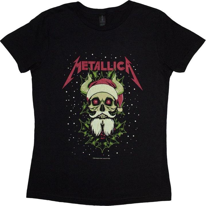 Actual product image Metallica Womens/Ladies Santa Horns T-Shirt (S)