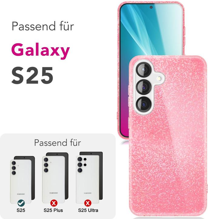 Actual product image Nalia ShinePop - Stabile Glänzende Glitzer Hülle - Glamour Glitter Cover (Samsung Galaxy S25)