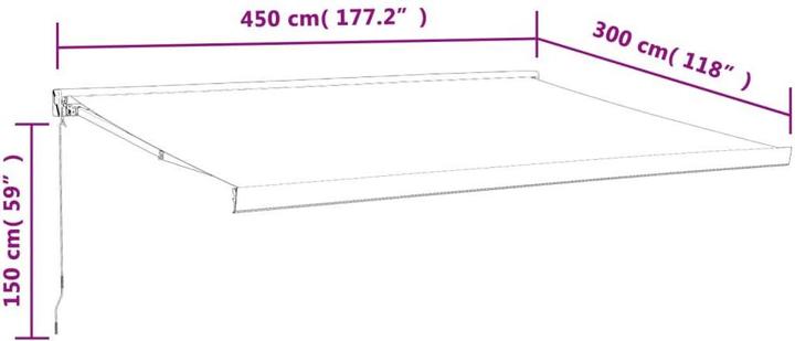 Produktbild VidaXL Gelenkarmmarkise Gelb und Weiss 4,5x3 m Stoff und (0.50 m)