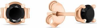 Produktbild Brilio Silver - Gold-plated stud earrings with black zircons EA580YBC - Diameter: 0.6 cm