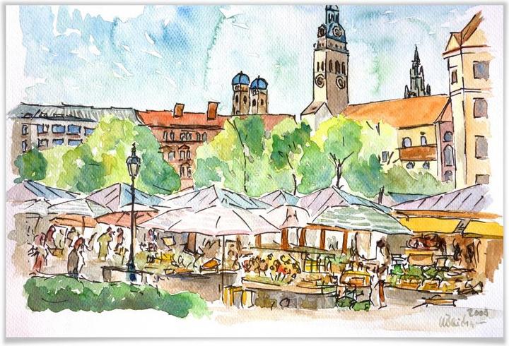 Produktbild Trenddeko Bleichner - München - Viktualienmarkt (60 x 40 cm)