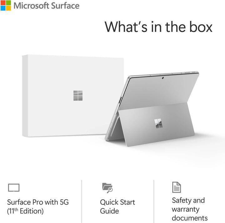 Actual product image Microsoft Surface Pro - Copilot+ PC - 11th Edition - 5G (power supply sold separately) (13", Snapdragon X Plus X1P-64-100, 16 GB, Without keyboard layout)