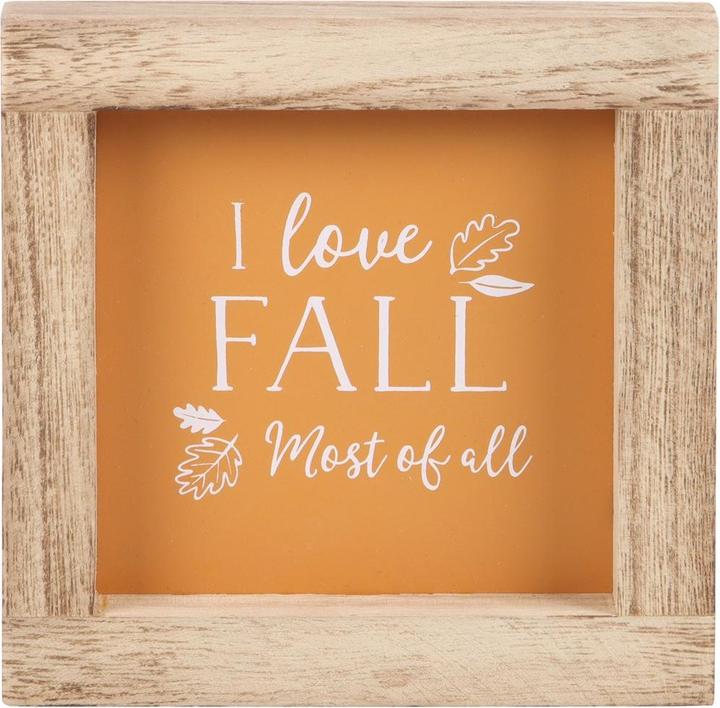 Actual product image Something Different Orange I Love Fall Most Of All Wooden Framed Sign