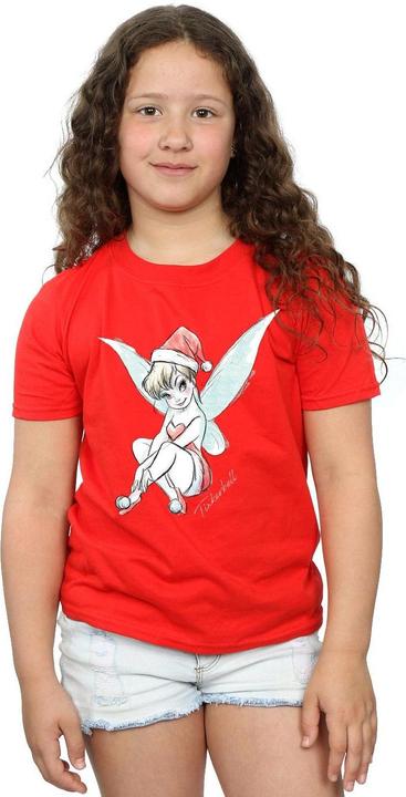 Actual product image Disney Girls Tinkerbell Christmas Fairy Cotton T-Shirt (116)
