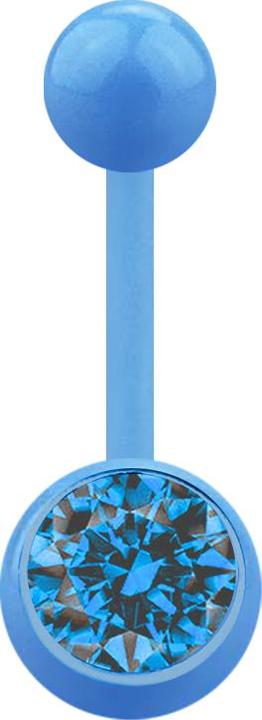 Immagine prodotto Star Piercing Banana azzurra con sfera e cristallo azzurro (Acrilico, senza ottone)