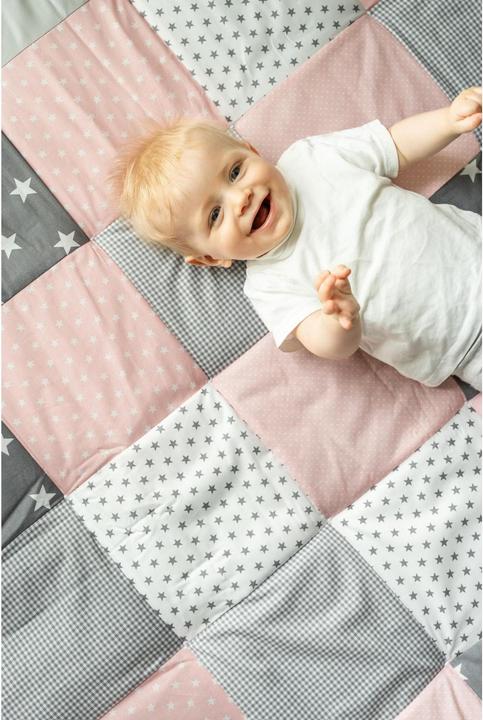 Immagine prodotto Ullenboom Coperta per bambini stelle rosa 120 cm x 120