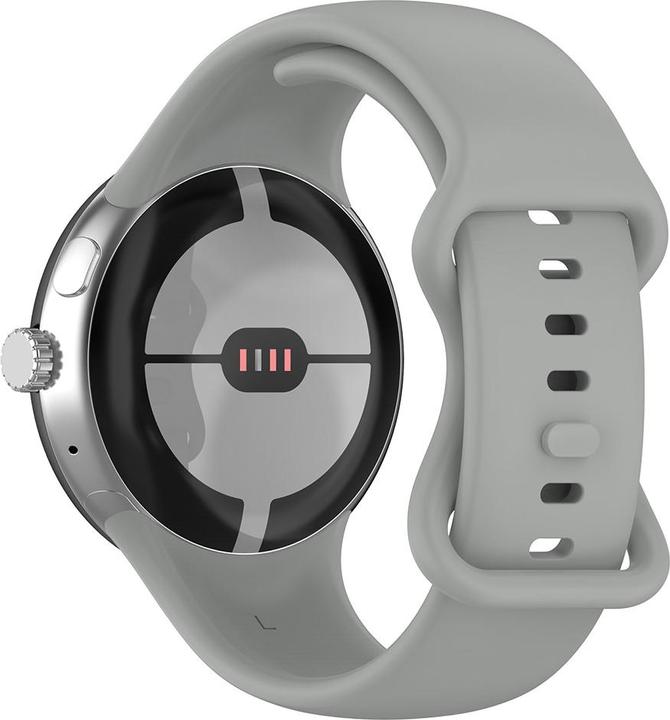 Techsuit - Watchband (W031) - Google Pixel Watch / Watch 2 / Watch 3 41mm - Gray (Silikon, Watch 2)
