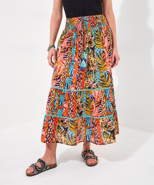 Produktbild Joe Browns Tropical Print Lace Insert Tiered Maxi Skirt (40)