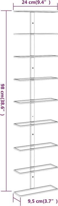 Immagine prodotto VidaXL Weinregal (24 x 9,5 x 98 cm)