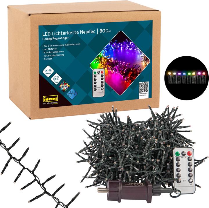 Image du produit Idena Guirlande lumineuse Galaxy Newtec 800 LED Arc-en-ciel (17.80 m)