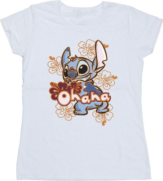 Produktbild Disney Lilo And Stitch Ohana Orange Hibiscus TShirt (L)