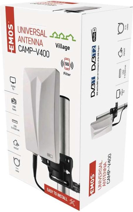 Actual product image Emos Universal Antenna VILLAGE CAMP-V400, DVB (DVB-T2, DVB-T, DAB+)