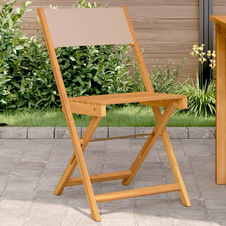 Image du produit VidaXL Chaises de bistrot 2 pcs. Acacia & tissu