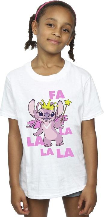 Actual product image Disney Girls Lilo & Stitch Angel Fa La La Cotton T-Shirt (128)