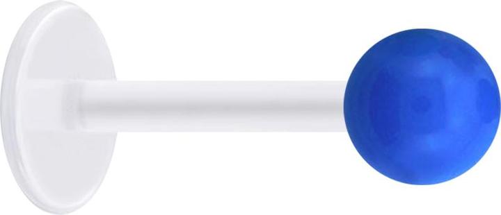 Star Piercing Micro Labret transparent mit Kugel Neon dunkelblau (Acryl, ohne Messing, Bioflex)