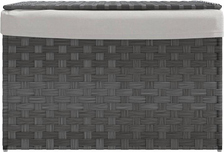 Actual product image VidaXL Laundry basket with lid Grey 55.5x35x34 cm Poly