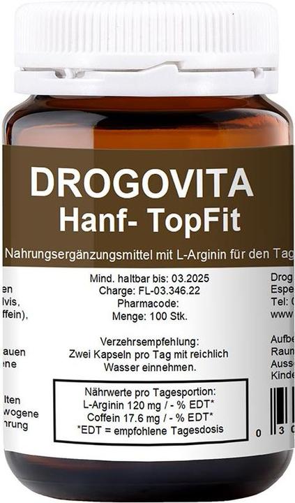 Immagine prodotto Drogovita Cappellini TopFit alla canapa (100 Pezzo/i, Pillole, 147 g)