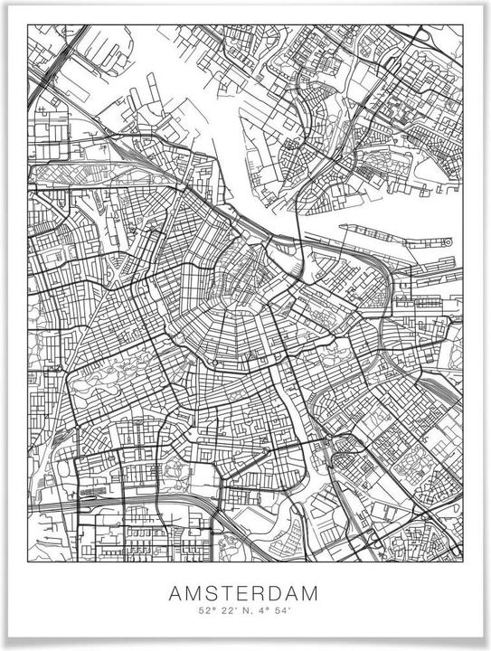 Actual product image Trenddeko Amsterdam city map (30 x 40 cm)