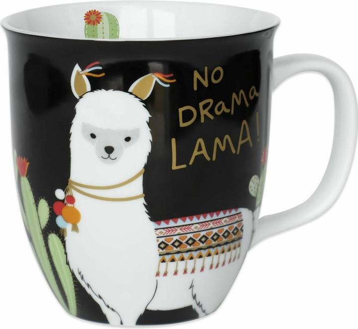 Produktbild Sheepworld Kaffeetasse No Drama Lama 400 ml, 1 Stück, Schwarz (400 ml, 1 x)
