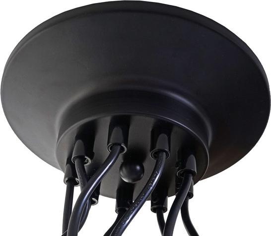 Image du produit Swisshandel24 Suspension Lampe à suspendre, métal industriel hauteur réglable noir - 9x lampe cagec (E27)