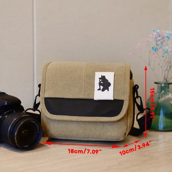 Immagine prodotto Only-Bags.Store Pratica borsa crossbody per fotocamera SLR DSLR borsa a tracolla in tela con chiusura a zip (Borsa a tracolla per fotocamera)