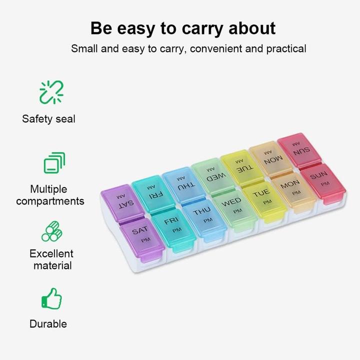 Produktbild Cbx Tablettenbox, Pillenbox 7 Tage - Morgen und Abend Rainbow