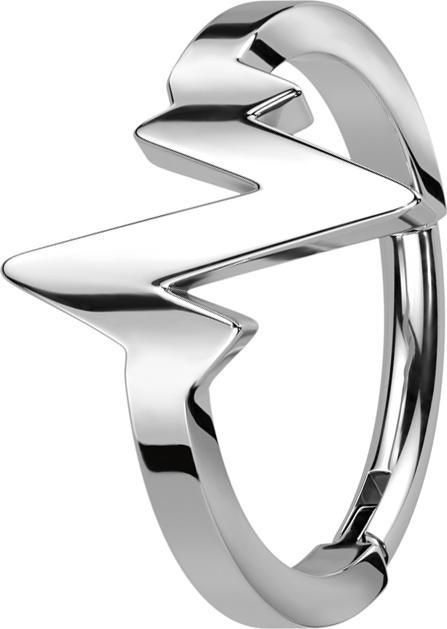 Star Piercing Micro Segmentring klappbar silber Herzschlag (ohne Messing, Chirurgenstahl 316L)