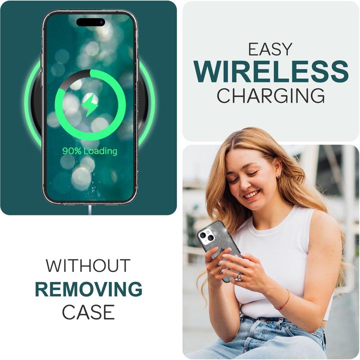 Produktbild Nalia Klare Glitzer Silikon Hülle (Apple iPhone 15 Plus)