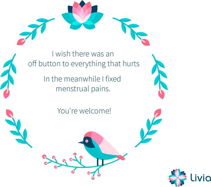 Actual product image Livia Solution for menstrual cramps