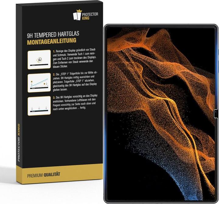 Actual product image Protectorking 1x tempered 9H Panzerglas matt entspiegelt (1 Piece, Galaxy Tab S9 Ultra)