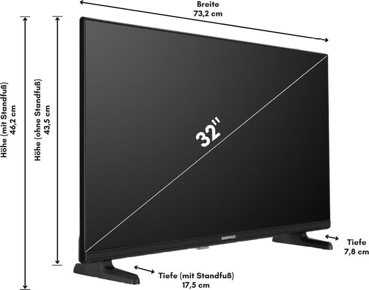 Image du produit Daewoo 32DM63HAS (32", LCD, HD ready)