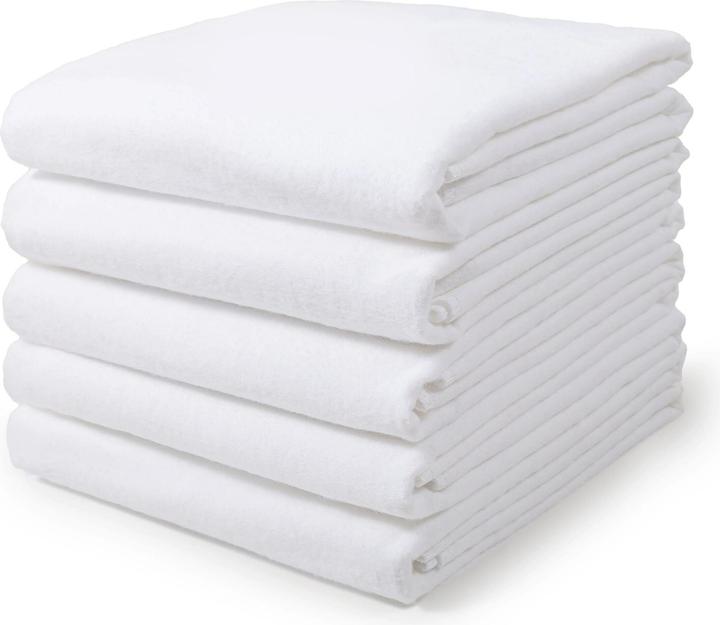 Makian Draps en molleton Lot de 5 draps en molleton 80 x 80 - Blanc (80 cm, 80 cm)