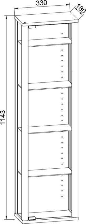 Actual product image VCM Collection stand display case wood glass Edana Mini (115 x 33 x 18 cm)