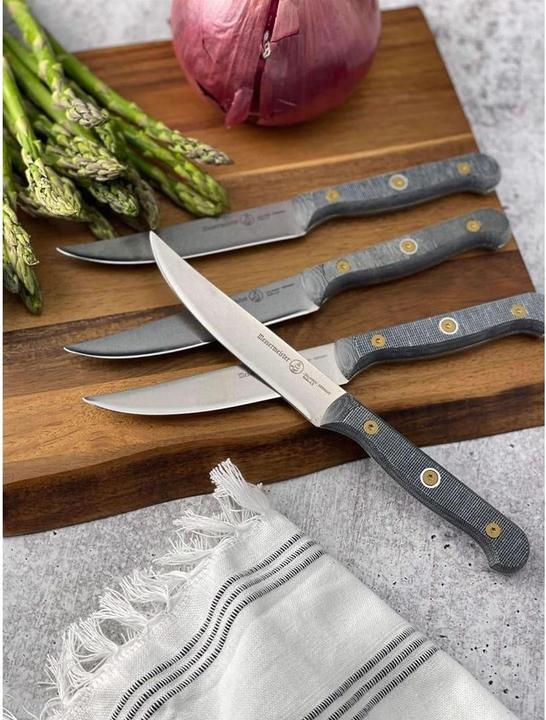 Immagine prodotto Messermeister Set di coltelli da bistecca personalizzati 1 pezzo, nero/argento (4 Pezzo/i, Coltello)