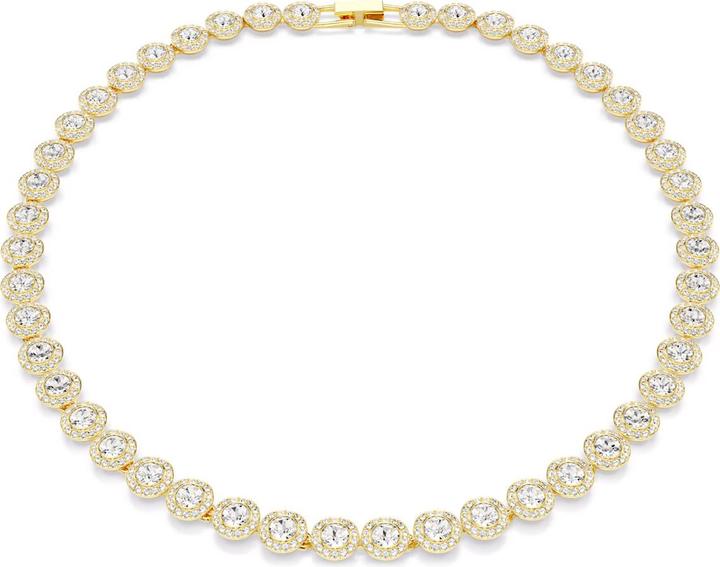 Swarovski Una Angelic Tennis Halskette Rundschliff Weiss Gold (Swarovski Metall)