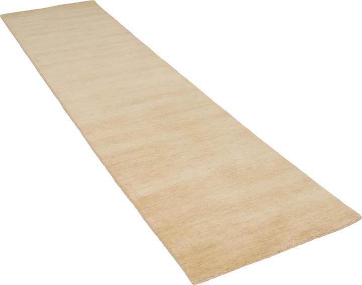 Produktbild Pergamon Wolle Natur Teppich Läufer Gabbeh Maya Einfarbig (90 x 160 cm)