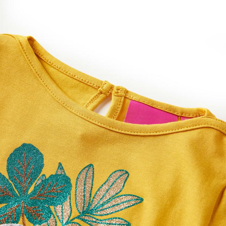 Immagine prodotto VidaXL Camicia da bambino a maniche lunghe ocra 128,Materiale: 95 % cotone. 5 (128)